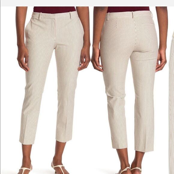 Theory treeca 4 stripe stretch cotton crop pants size 18,...